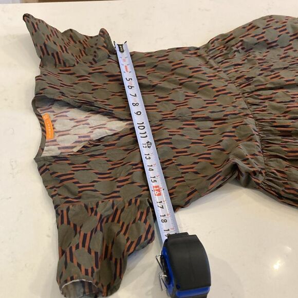 Tuckernuck Oliphant V-Neck Maxi Dress 100% Cotton Tiered Earthy Polka Dot XS - Picture 8 of 11